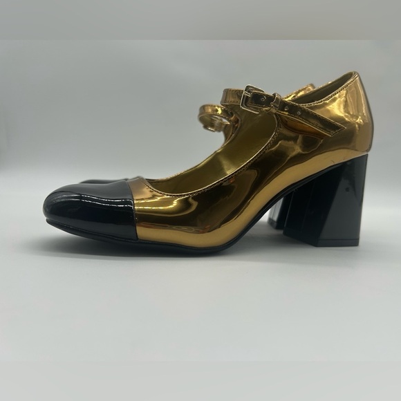 Worthington Wor Larcie Gold Multi Mary Jane Block Heels | Size 7M | NWB| Vegan - Picture 4 of 12